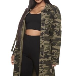 Fashion Nova Ready For Duty Camouflage Shacket Size Medium NWT